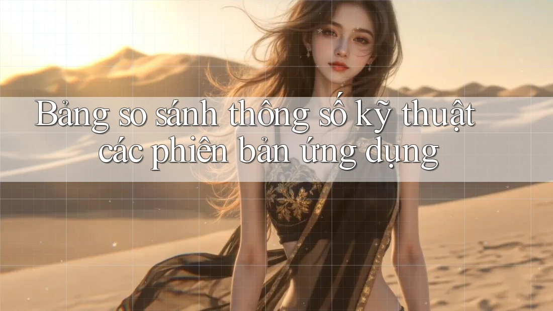 Bảng so sánh thông số kỹ thuật các phiên bản ứng dụng